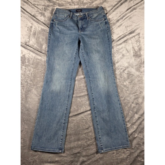 NYDJ Marilyn Straight Leg Lift Tuck Cool Embrace Stretch Jeans Womens 8P Petite - Picture 1 of 9